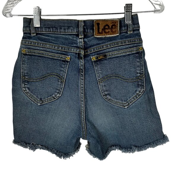 Lee High Waisted Denim Shorts Womens Size 8 Raw Hem - Picture 2 of 9